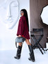 "WORTH IT" 17153 ripped shirt - RED WITH BLACK